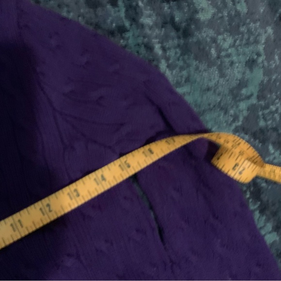 Ralph Lauren Cable Knit Cotton Sweater Women's Size XL, Deep Purple - Picture 3 of 5